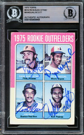 Jim Rice & Others Autographed 1975 Topps Rookie Card #616 Signed By All 4 Beckett BAS #16545449