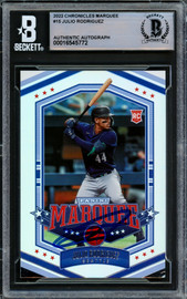 Julio Rodriguez Autographed 2022 Chronicles Marquee Rookie Card #15 Seattle Mariners Beckett BAS #16545772