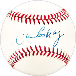 Carlos May Autographed Official AL Baseball Chicago White Sox, New York Yankees SKU #225598