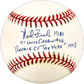 Neil Fiala Autographed Official NL Baseball St. Louis Cardinals "1981 Rookie of the Year" SKU #225468