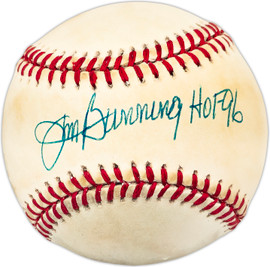 Jim Bunning Autographed Official AL Baseball Detroit Tigers, Philadelphia Phillies "HOF 96" Beckett BAS QR #BL93479