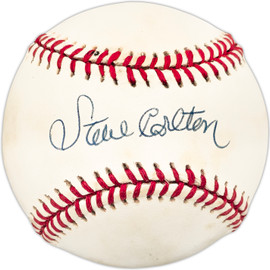 Steve Carlton Autographed Official NL Baseball Philadelphia Phillies Beckett BAS QR #BL93476