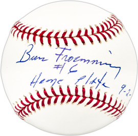 Bruce Froemming Autographed Official MLB Baseball Umpire "#16 Home Plate 9-2-72 Pappas No Hitter" Beckett BAS QR #BL93649