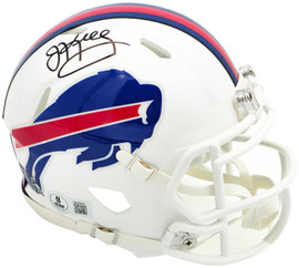 Jim Kelly Autographed Buffalo Bills White Speed Mini Helmet Beckett BAS Witness Stock #224820