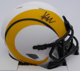 Kyren Williams Autographed Los Angeles Rams Lunar Eclipse Mini Helmet (Smudged) Beckett BAS QR #BM05457