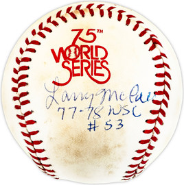 Larry McCall Autographed Official 1978 World Series Logo MLB Baseball New York Yankees "77-78 WSC" JSA #J93053