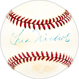 Chet Nichols Autographed Official AL Baseball Boston Red Sox, Cincinnati Reds Beckett BAS QR #BM25140