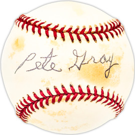 Pete Gray Autographed Official AL Baseball St. Louis Browns Beckett BAS QR #BM25098