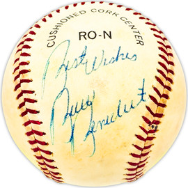 Bruce Benedict Autographed Official NL Baseball Atlanta Braves "Best Wishes " Beckett BAS QR #BM25160