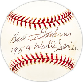 Billy Gardner Autographed Official NL Baseball New York Yankees "1954 World Series" Beckett BAS QR #BM25288