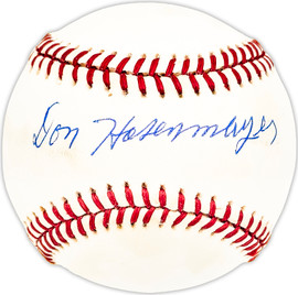 Don Hasenmayer Autographed Official NL Baseball Philadelphia Phillies Beckett BAS QR #BM25489