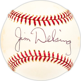 Jim Delsing Autographed Official AL Baseball New York Yankees, Detroit Tigers Beckett BAS QR #BM25731