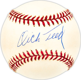 Dick Teed Autographed Official NL Baseball Brooklyn Dodgers Beckett BAS QR #BM25222