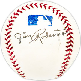 Jim Robertson Autographed Official MLB Baseball Philadelphia A's Beckett BAS QR #BM25271