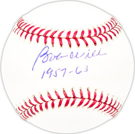 Bob Will Autographed Official MLB Baseball Chicago Cubs "1957-63" Beckett BAS QR #BM25368