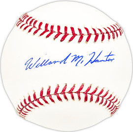 Willard Hunter Autographed Official MLB Baseball Los Angeles Dodgers, New York Mets Beckett BAS QR #BM25509