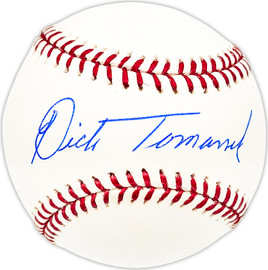 Dick Tomanek Autographed Official MLB Baseball Indians, KC A's Beckett BAS QR #BM25249