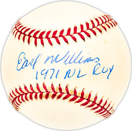 Earl Williams Autographed Official MLB Baseball Atlanta Braves "1971 NL ROY" Beckett BAS QR #BM25343