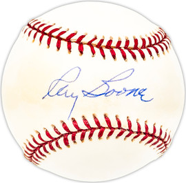 Ray Boone Autographed Official AL Baseball Detroit Tigers Beckett BAS QR #BM25186