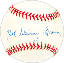 Hal "Skinny" Brown Autographed Official AL Baseball Boston Red Sox, Baltimore Orioles Beckett BAS QR #BM25676
