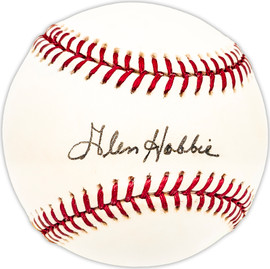 Glen Hobbie Autographed Official NL Baseball Chicago Cubs Beckett BAS QR #BM25084