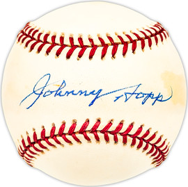 Johnny Hopps Autographed Official AL Baseball New York Yankees, Los Angeles Dodgers Beckett BAS QR #BM25263