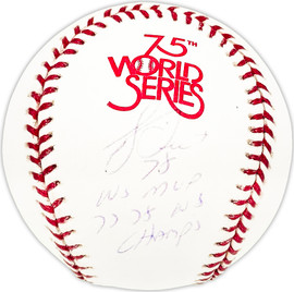 Bucky Dent Autographed Official 1978 World Series Logo MLB Baseball New York Yankees "78 WS MVP 77 78 WS Champs" Beckett BAS QR #BM25598