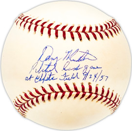 Danny McDevitt Autographed Official MLB Baseball Los Angeles Dodgers, New York Yankees "Pitched last game at Ebbets Field 9/24/57" Beckett BAS QR #BM25048