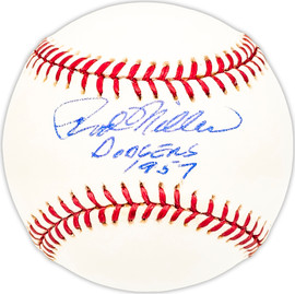 Rod Miller Autographed Official NL Baseball Brooklyn Dodgers "Dodgers 1957" Beckett BAS QR #BM25330