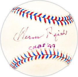 Herman Reich Autographed Official 1997 All Star Game Logo Baseball Chicago Cubs "Cubs '49" Beckett BAS QR #BM25405