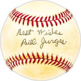 Bill Jurges Autographed Official NL Baseball Chicago Cubs "Best Wishes" Beckett BAS QR #BM25471