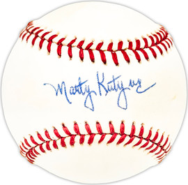 Marty Kutyna Autographed Official AL Baseball Senators, KC A's Beckett BAS QR #BM25488