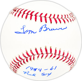 Tom Brewer Autographed Official MLB Baseball Boston Red Sox "1954-61 Red Sox" Beckett BAS QR #BM25496