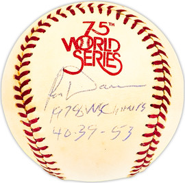 Ron Davis Autographed Official 1978 World Series Logo MLB Baseball New York Yankees "1978 WS Champs " Beckett BAS QR #BM25620