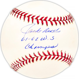 Jack Reed Autographed Official MLB Baseball New York Yankees "61-62 WS Champs" Beckett BAS QR #BM25291