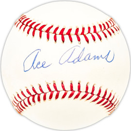Ace Adams Autographed Official NL Baseball NY Giants, Philadelphia A's Beckett BAS QR #BM25401