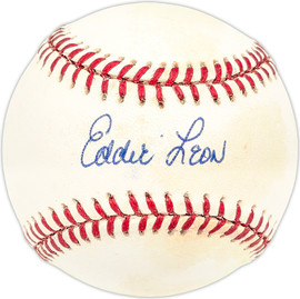 Eddie Leon Autographed Official AL Baseball New York Yankees, Cleveland Indians SKU #227372