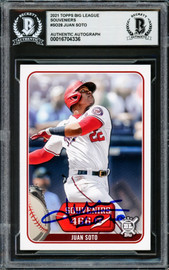 Juan Soto Autographed 2021 Topps Big League Souvenirs Card #SO-28 New York Yankees Beckett BAS Stock #228038