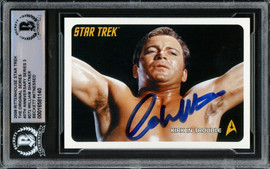 William Shatner Autographed 2009 Rittenhouse Star Trek 40th Anniversary Card #272 The Original Series Captain Kirk Beckett BAS Stock #228062