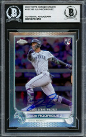 Julio Rodriguez Autographed 2022 Topps Chrome Update Purple