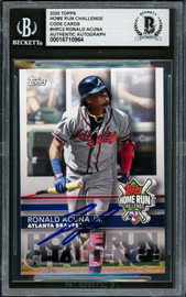 Ronald Acuna Jr. Autographed 2020 Topps Home Run Challenge Card #HRC2 Atlanta Braves Beckett BAS #16710964