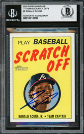 Ronald Acuna Jr. Autographed 2020 Topps Heritage Scratch Off Card #5 Atlanta Braves Beckett BAS #16710990