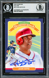 Juan Soto Autographed 2020 Donruss Diamond Kings Yello Card #23 New York Yankees Beckett BAS #16704020