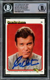 William Shatner Autographed 1979 Topps The Motion Picture Card #63 Star Trek Captain Kirk Beckett BAS #16581002