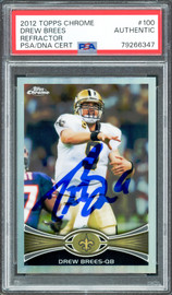 Drew Brees Autographed 2012 Topps Chrome Rookie Card #100 New Orleans Saints PSA/DNA #79266347