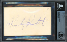 Kirby Puckett Autographed 3x5 Index Card Minnesota Twins Vintage Rookie Era 1985 Signature Beckett BAS #16415289