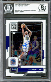 Stephen Curry Autographed 2022-23 Donruss Optic Card #96 Golden State Warriors Beckett BAS #16708045