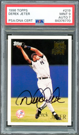 Derek Jeter Autographed 1996 Topps Future Star Card #219 New York Yankees PSA 9 Auto Grade 7 PSA/DNA #84376770