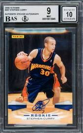 Stephen Curry Autographed 2009-10 Panini Rookie Card #307 Golden State Warriors BGS 9 Auto Grade Gem Mint 10 Beckett BAS #16613845