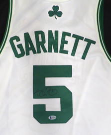 Boston Celtics Kevin Garnett Autographed White Adidas Jersey Size 44 Beckett BAS #Y92165